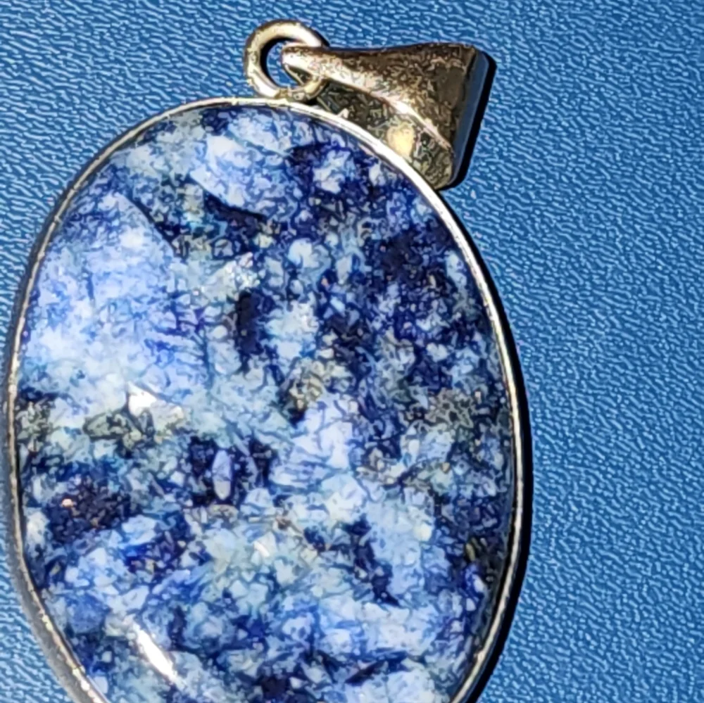 blue mosaic stone( Lapis Lazuli With Pyrite) & 925 - Picture 3 of 3